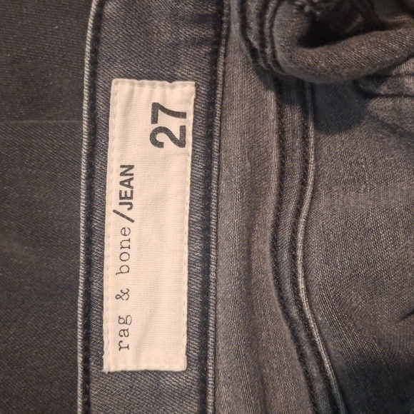 Rag & Bone Moto Jeans womens size 27  distressed black with zippers - Picture 6 of 7